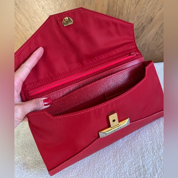 BALLY red envelope style  clutch  wallet - Picture 8 of 13